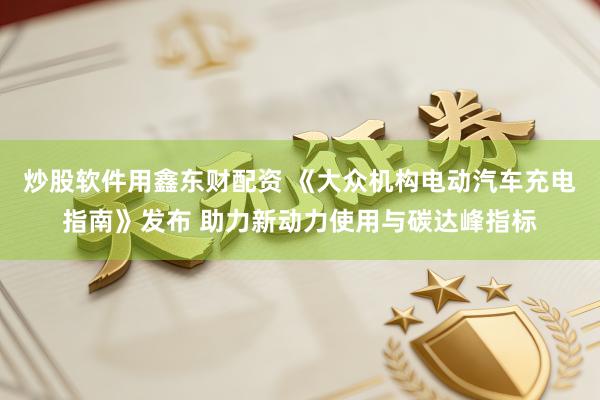 炒股软件用鑫东财配资 《大众机构电动汽车充电指南》发布 助力新动力使用与碳达峰指标