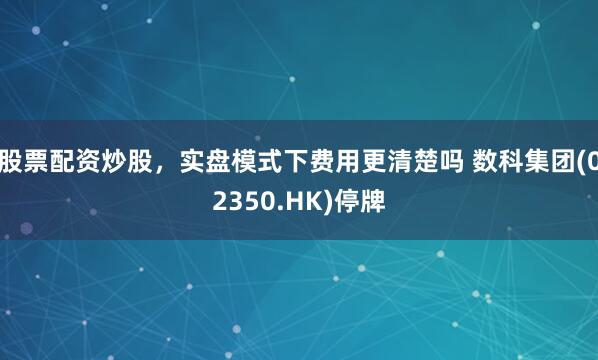 股票配资炒股，实盘模式下费用更清楚吗 数科集团(02350.HK)停牌