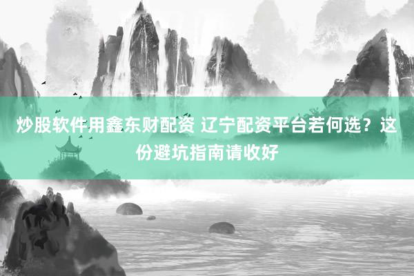 炒股软件用鑫东财配资 辽宁配资平台若何选？这份避坑指南请收好