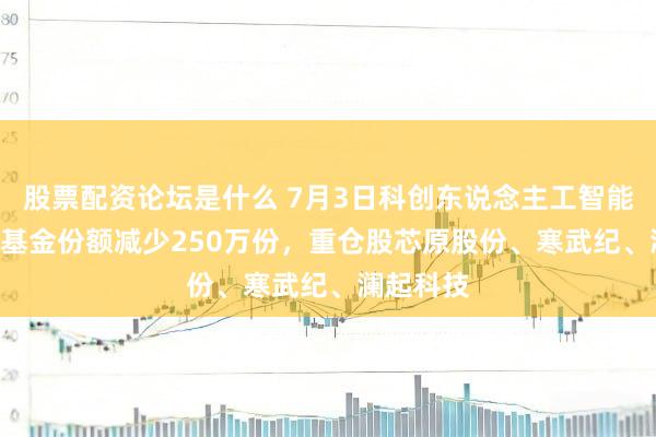 股票配资论坛是什么 7月3日科创东说念主工智能ETF南边基金份额减少250万份，重仓股芯原股份、寒武纪、澜起科技